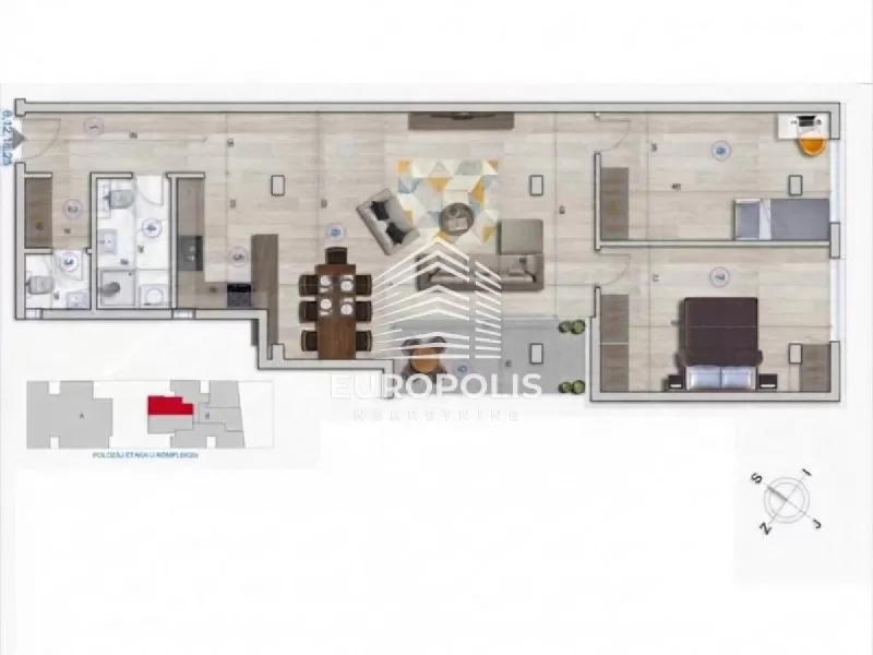 Trosoban stan, Stara Bežanija, Novi Beograd - 89,1 m², prodaja (slika 1)