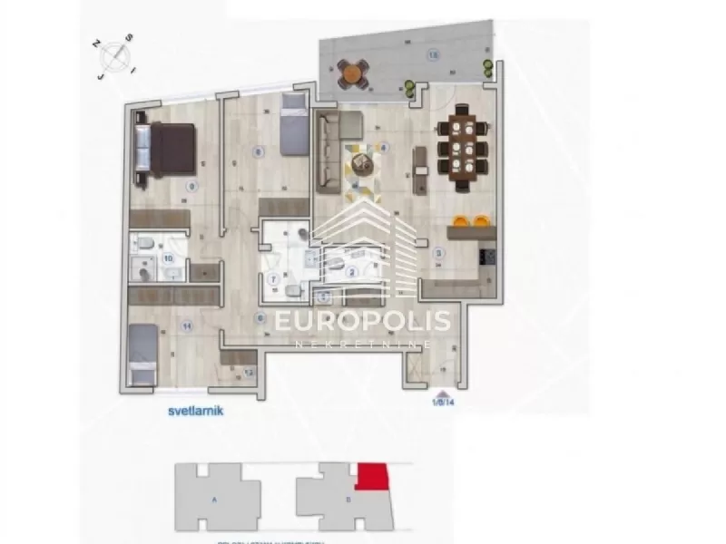 Četvorosoban stan, Stara Bežanija, Novi Beograd - 107,9 m², prodaja (slika 1)